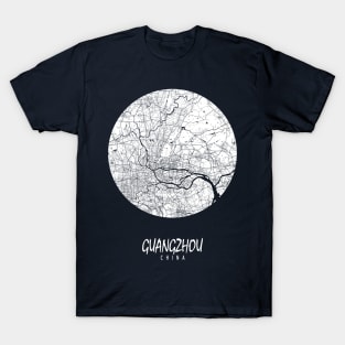 Guangzhou, Guangdong, China City Map - Full Moon T-Shirt